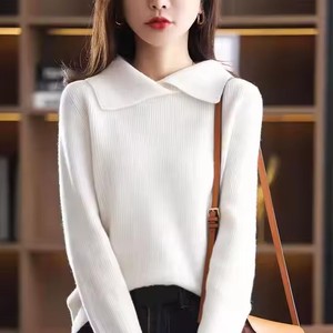 Suéteres <span class=keywords><strong>de</strong></span> Punto para <span class=keywords><strong>Mujer</strong></span> al por Mayor, Cuello Alto, Talla Grande, Estilo Deportivo Informal, Color Sólido, Edición Coreana, Serie Otoño - Product Image 3