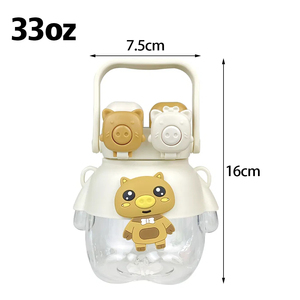 Botella de agua de verano con diseño de corazón estético Ins Unisex, vasos de plástico de alta capacidad para estudiantes, esencial para volver a la escuela - Product Image 2