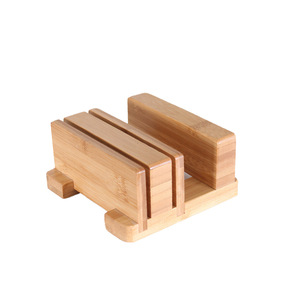 Bamboo <b>Kitchen</b> Knife Rack Multi Functional Cutting Board Holder With Stand Square Shape - Product Image 4