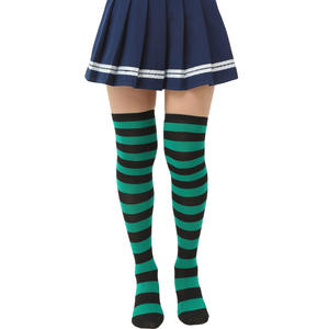 애니메이션 만화 스트라이프 양말 긴 다리 레인보우 컬러 프레피 땀-위킹 폴리에스터 면 따뜻한 부드러운 여자 하나 맞는 겨울 - Product Image 5