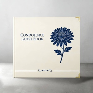 <span class=keywords><strong>Libro</strong></span> Commemorativo Personalizzabile 'Per Sempre nel Nostro <span class=keywords><strong>Cuore</strong></span>' in Tessuto Crema con Logo Serigrafato - Product Image 1