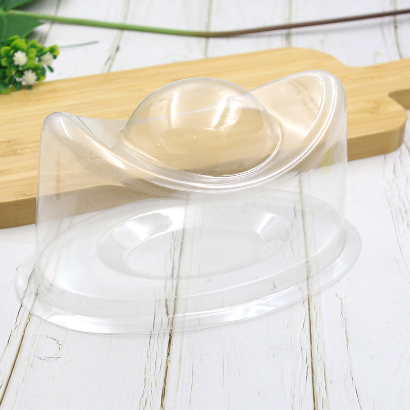 Lucky Gold Ingot Container Disposable Plastic Cake Transparent PET Packaging for Cake Bread Food