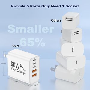 เครื่องชาร์จ USB C 60W PD 3.0 ชาร์จเร็วสำหรับไอโฟน ไอแพดแท็บเล็ต - Product Image 2