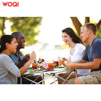 WOQI petit dessus de nouilles plates en aluminium de haute qualité peut enrouler une table pliante durable pour la maison le camping et le pique-nique