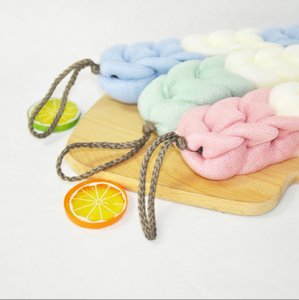 バックバススポンジシャワーボディエクスフォリエイトストラップフラワーメッシュネットショルダースクラバーロングスポンジシャワーボディウォッシュブラシフォーム - Product Image 2