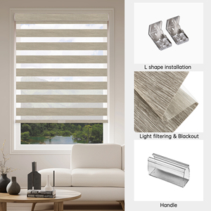 SAMADHI Multicolor Home and Office Light Filtering Cordless <b>Window</b> Cortinas Roller Zebra Shades Blinds - Product Image 4