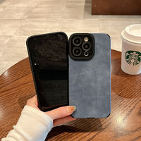 Étui de téléphone en cuir pour entreprises, avec protection d'objectif photo en métal électroplaqué pour iPhone 17 16 15 14 Pro Max