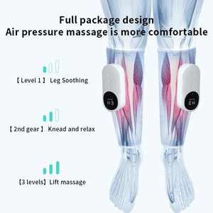 OEM/ODM El mejor masajeador eléctrico de piernas Compresión caliente Presión de aire Dragado de meridianos Función musical Batería de 3200mAh-Rosa/Gris para - Product Image 3