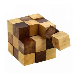Handgefertigte Geschenke Indien durch ShalinIndia Holz Puzzle Erwachsenen Schlange Cube