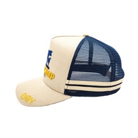Vente en gros 5 Panel haut profil camionneurs casquette logo camionneurs casquette avec logo brodé personnalisé rayé camionneur casquette