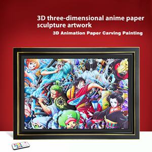 Ventes directes d'usine 3D stéréo peinture cadre Photo une pièce Anime <span class=keywords><strong>chapeau</strong></span> de paille <span class=keywords><strong>Pirate</strong></span> groupe famille Portrait papier papier artisanat - Product Image 2