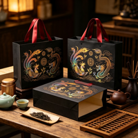 Sacs en papier de luxe personnalisés de haute qualité pour cadeaux, boîtes à thé haut de gamme, avec options de logo et de marquage de l'entreprise