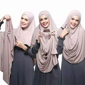 2021 écharpe marque couleur unie <span class=keywords><strong>Orna</strong></span> Hijab coton tissu blanc écharpe automne Kerudung Hijab - Product Image 3