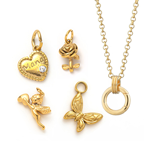 Loving Guardians | 18K PVD Gold Plated Stainless Steel Love & Family Charm Pendant for Jewelry Making | Waterproof & Durable - Product Image 4