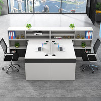 Poste de travail modulaire pour employé, en promotion, avec écran en verre transparent, cloison de bureau modulaire