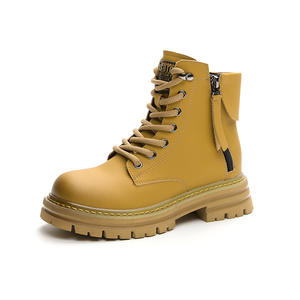 2025 nuevas <span class=keywords><strong>botas</strong></span> Martin de cuero de Otoño de celebridades de Internet, zapatos de mujer, <span class=keywords><strong>botas</strong></span> cortas altas de estilo británico de fondo grueso - Product Image 5