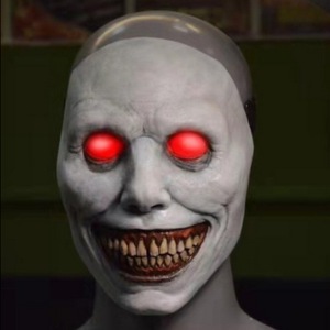 Máscara de Látex para Disfraz de Halloween, Máscara de Demonio Sonriente con Ojos Blancos, para Fiestas de Disfraces y Juegos de Rol de Terror - Product Image 3