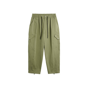 Pantalon de travail élastique à fausses poches rivetées, Nouveautés Printemps/Été 26, Pantalon décontracté japonais rétro à jambes larges - Product Image 4