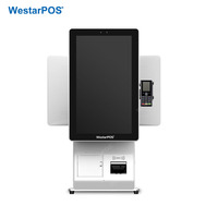 WestarPOS CRS001 Kiosco POS de Alta Gama con Pantalla Dual, Kiosco Todo en Uno para Pedidos Autoservicio para Tiendas Minoristas