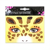 Autocollants visage d'animaux mignons à paillettes pour Halloween, déguisement fantaisie Léopard Tigre Lapin Chat Renard Modèle 456 Nanning Guangxi pour Femmes