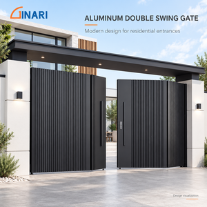 <span class=keywords><strong>Portail</strong></span> de villa en aluminium sur mesure GINARI, <span class=keywords><strong>portail</strong></span> moderne à double <span class=keywords><strong>battant</strong></span> pour entrée résidentielle - Product Image 2