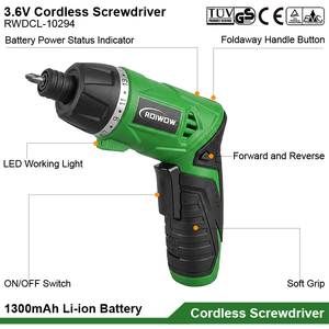 Mini <span class=keywords><strong>tournevis</strong></span> électrique sans fil 3,6 V avec jeu d'embouts, batterie lithium-ion rechargeable, kit d'outils électriques portables, petit <span class=keywords><strong>tournevis</strong></span> multifonction - Product Image 2