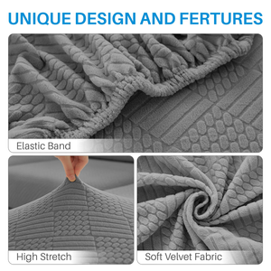 Funda Protectora Elástica para Asiento de Sofá, Jacquard a Rayas, de Alta Calidad, Lavable, Elástica, para Sala de Estar, Seccional - Product Image 5