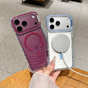 เคสแม่เหล็กใสลายคลื่นน้ำ สำหรับ iPhone 18 17 16 15 Pro Max ป้องกันการกระแทกแบบถุงลมสี่มุม ฝาหลังแข็ง - Product Image 3