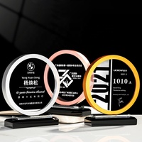 Médailles en cristal vierges personnalisées par le fabricant, plaque en métal ronde or, argent, bronze, récompense de compétition, trophée en cristal par sublimation