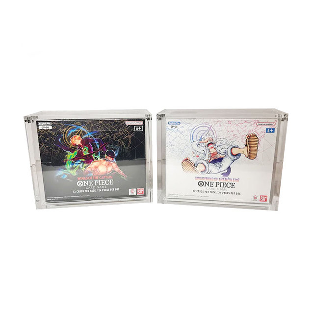 One Piece Booster Box Display Custom UV Protector Acrylic Case with N52 Magnetic Top