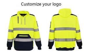 เสื้อสเวตเตอร์มีฮู้ดสำหรับกลางแจ้งสะท้อนแสงสว่างสูงโลโก้ตามสั่งฤดูใบไม้ร่วงและฤดูหนาวพร้อมคุณสมบัติป้องกัน Hi-Vis - Product Image 4