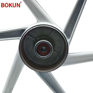 Rines de Motocicleta de Aleación de Aluminio Forjado Plateados, <span class=keywords><strong>con</strong></span> Freno de Tambor Trasero de Gran Diámetro de 1.6x17 Pulgadas y Seis Radios Inclinados - Product Image 2