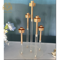 Bougeoirs en or de haute qualité en gros, 5/6 bras, élégants centres de table de mariage et bougies décoratives