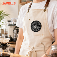 Écusson brodé haute densité personnalisé, badge logo café artisanal avec support thermocollant, étiquette cousue lavable AWELLS