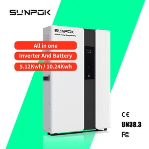 Sunpok 6KVA 5KWH 48V DC UPS 1500 watt tek fazlı sistem Battery pil LFP anot malzeme iyi rekabetçi fiyat ev güneş