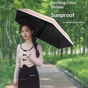 Paraguas de Plumas Ultraligero, Plegable en Tres Secciones, con Mango de Combinación de Colores, Apertura y Cierre Automáticos, Protección Solar y UV, de Fábrica - Product Image 2