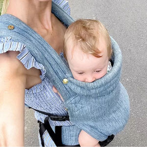 CPC CE personnalisé, tissus denim, <span class=keywords><strong>porte</strong></span>-bébé ergonomique, siège de hanche de randonnée imperméable, sac à bandoulière pour bébé - Product Image 3