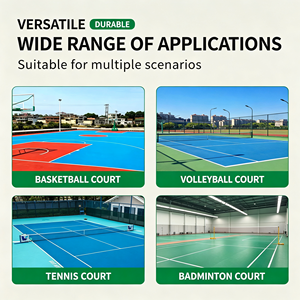 Basketball Court PVC Flooring <b>Tiles</b> Eco-Friendly Shock Absorption Anti-Slip Indoor/Outdoor Sports Court Floor Green Red <b>Plastic</b> - Product Image 4