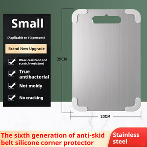 Custom High Quality Stainless Steel Double Sided Chopping <strong>Block</strong> With Anti-Slip Silicone Large <strong>Knife</strong> Cutting Board For Kitchen