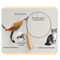 Bâton de chatouillage flexible en fil d'acier, jouet interactif avec plumes, clochette et ventouse, long, en métal élastique, pour le plaisir des chatons