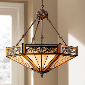Lámpara de Techo LED Estilo Europeo Tiffany, 2700K Blanco Cálido, para Sala de Estar, Comedor, Dormitorio, Bar, Lámpara Colgante de Comedor - Product Image 6