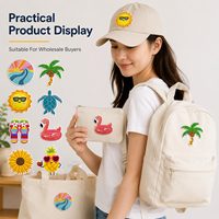 Parches al por mayor para ropa de verano, listos para enviar: Parche de palmera y coco con lentejuelas, Parche termoadhesivo de onda oceánica para chanclas.