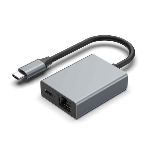 Aluminium Alloy USB C RJ45 LAN Ethernet Gigabit Network Adapter 100W PD Charging Compatible Wired Stock
