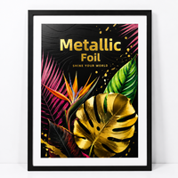 Affiches d'art sur papier acide avec dorure métallique de qualité muséale, vernis 3D et UV sélectif en relief pour exposition d'artistes
