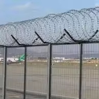 Clôture en treillis métallique soudé galvanisé en Y avec fil barbelé pour la sécurité du périmètre de l'aéroport, des prisons, anti-escalade, anti-intrusion - Product Image 3