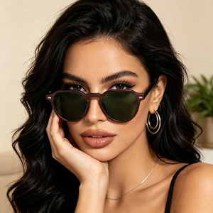 <span class=keywords><strong>Gafas</strong></span> <span class=keywords><strong>de</strong></span> Sol <span class=keywords><strong>de</strong></span> Acetato <span class=keywords><strong>de</strong></span> Alta Gama, Modernas, Personalizadas ODM, Minimalistas, Vintage, Redondas y Pequeñas, para Conducir al Aire Libre, Viajar, Playa - Product Image 2
