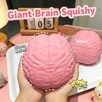Jouet Squishy Cerveau Géant Viral Rose Réaliste, Jouet à Presser Surdimensionné pour Farces, Cadeau Amusant, Anti-Stress pour Adultes