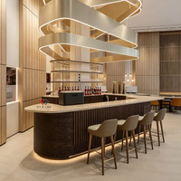 Comptoir de bar de restaurant de luxe haut de gamme en marbre artificiel, nouveau design, pour pubs, cafés et magasins de détail