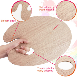Panwenbo Artiste Porte-Pouce Plateaux <span class=keywords><strong>Palette</strong></span> <span class=keywords><strong>de</strong></span> <span class=keywords><strong>Peinture</strong></span> en Bois Plateau <span class=keywords><strong>de</strong></span> <span class=keywords><strong>Peinture</strong></span> Palettes pour <span class=keywords><strong>Peinture</strong></span> <span class=keywords><strong>Acrylique</strong></span> <span class=keywords><strong>Palette</strong></span> Art <span class=keywords><strong>Palette</strong></span> pour <span class=keywords><strong>Peinture</strong></span> - Product Image 2