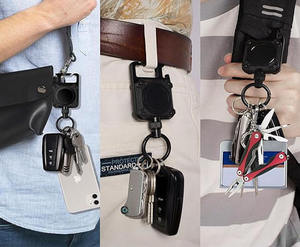 <span class=keywords><strong>Porte</strong></span>-clés rétractable rectangle avec bobine de <span class=keywords><strong>porte</strong></span>-<span class=keywords><strong>badge</strong></span> à fermeture magnétique avec ouvre-bouteille à cordon solide - Product Image 6